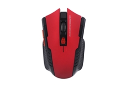 Mouse Sem Fio Óptico para Jogos 2.4GHz com 6 Botões Ajustável 800/1200dpi Vermelho | S/MARCA