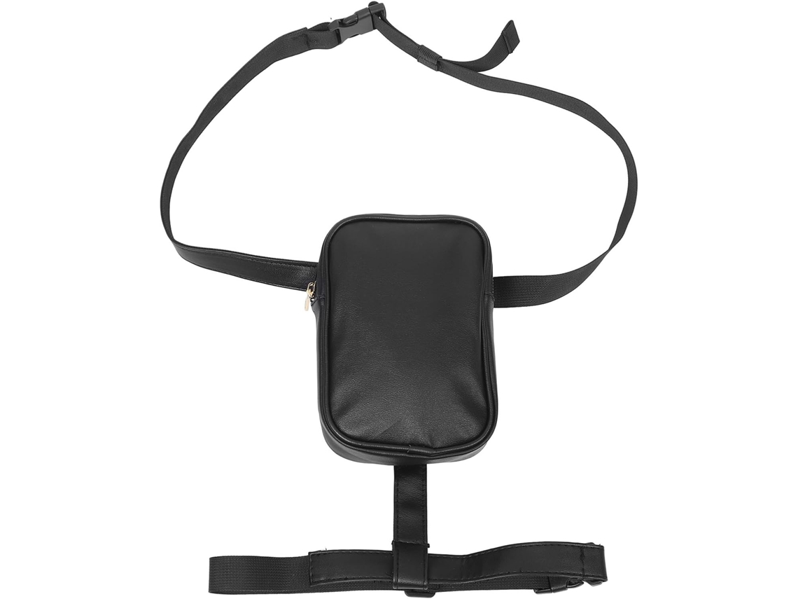 Bolsa impermeável para perna em PU com alça de ombro ajustável, ideal para guardar celulares.