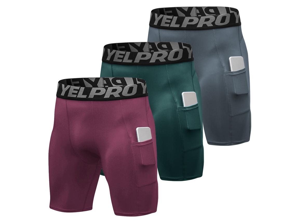 3 Pack Calcinhas De Esporte Para Homem Com Bolso Short Active Treino