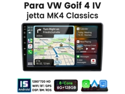 Rádio Carro Hexinex 9" 6gb+128gb Android 15 8 Núcleos Wifi Para Vw Golf Iv Jetta Mk4 Carplay Android Auto