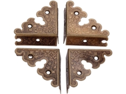 Protetores De Canto, Conjunto De 4 Protetores Canto Decorativos Triangulares Antigos Para Caixas Madeira, Protetores De