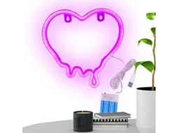Letreiro De Neon Em Formato De Coração | Luz Em Formato De Coração Alimentada Por Bateria Ou Usb Par Gokoco