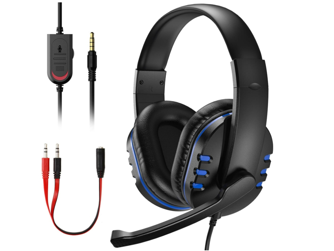 Fone de Jogo com Microfone Removível, Cancelamento de Ruído, Som Surround 7.1, Luz Led, Graves, Fones para Jogos Preto JIAPEI