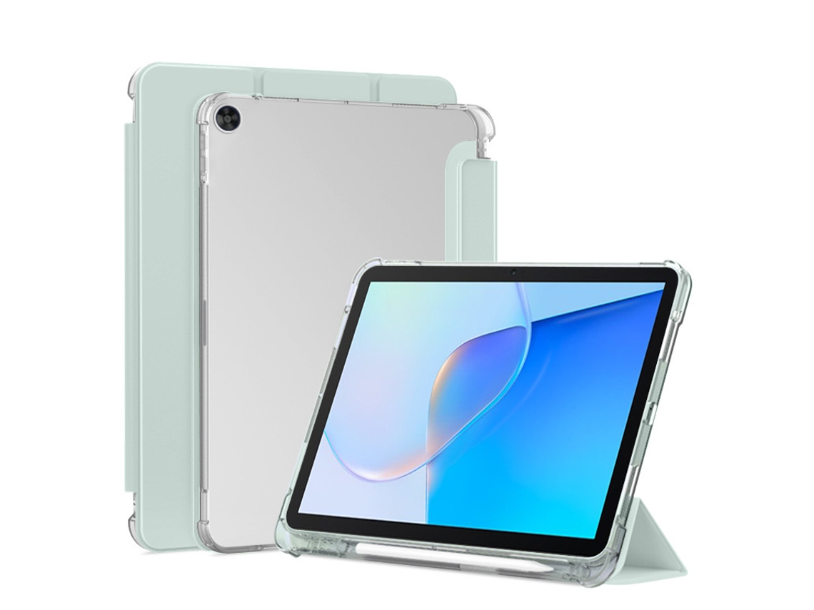 Capa Com Suporte Para Caneta Para Tablet Honor V9 11.5 Polegadas, Transparente Rígida Com Três Dobras. Verde Claro Hexinyigjly
