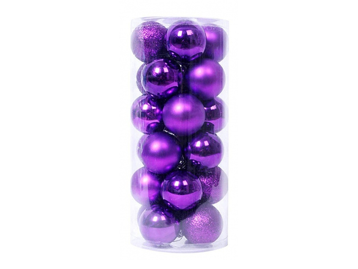 KOFIHETY 24 Unidades Bola De Natal Pendente, Enfeites Para Árvore De Natal Decorativos E Inquebráveis, Bolas De Natal Suspensas, Roxo
