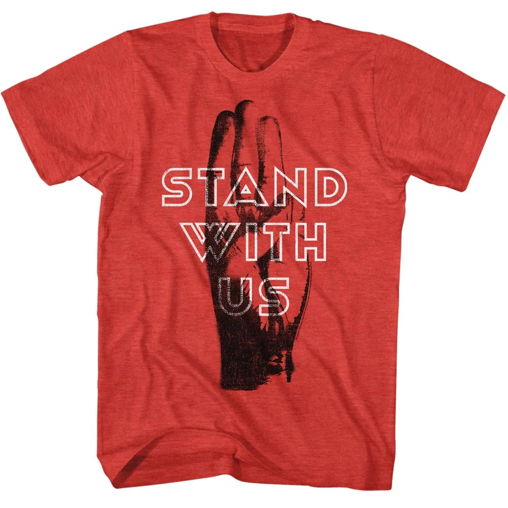 Rockinstone Hunger Games Movie Stand With Us Heather Red Adult T-shirt Size:xl