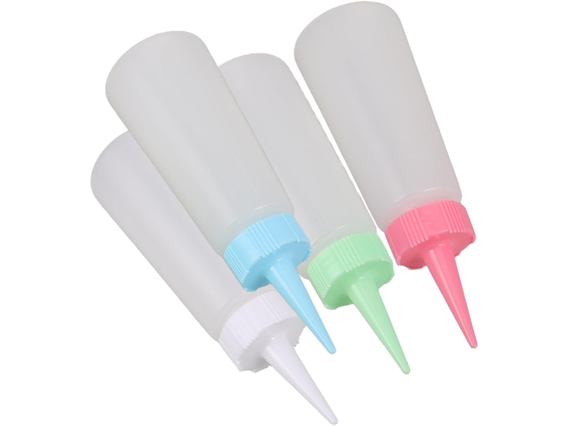 Frascos Aplicadores E Escala Graduada Para Tintura De Cabelo, Pacote Com 4 Unidades De 120 Ml