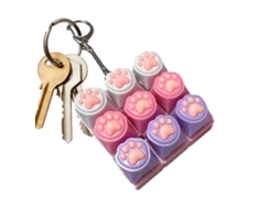 Porta-chaves Pata De Gato - Brinquedo Anti-stress - Para Crianças E Adultos - Plástico - Branco/rosa/roxo