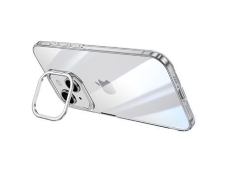 Suporte Casa Para Iphone 14 Sulada Pele Sintética Anti-choque Prateado