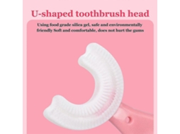 Escova de Dentes Infantil em Formato U, com Cabeça Silicone Grau Alimentício, para Limpeza Bucal 360°, Macia e Adequada Crianças GOKOCO