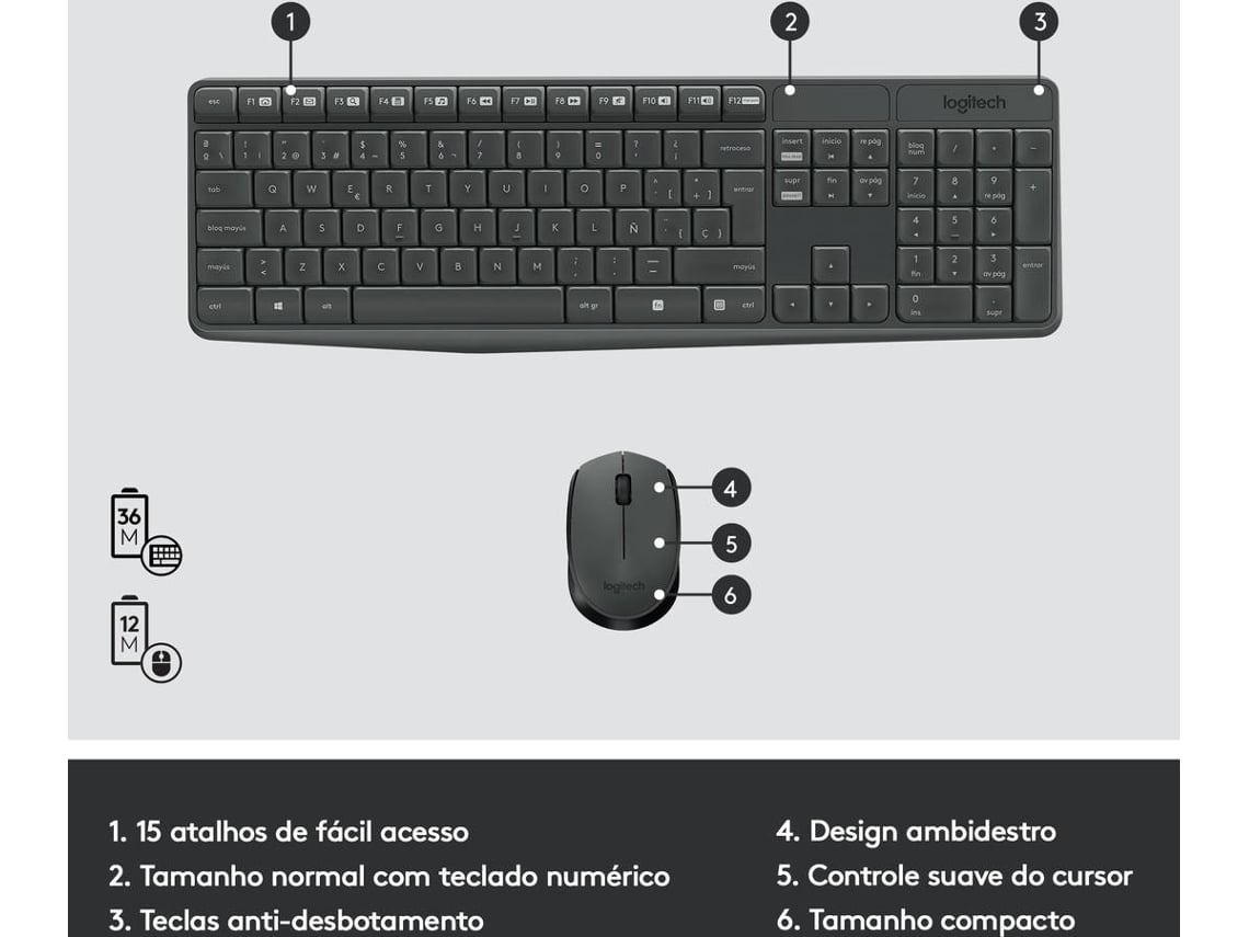Logitech mk235 caracteristicas 2025