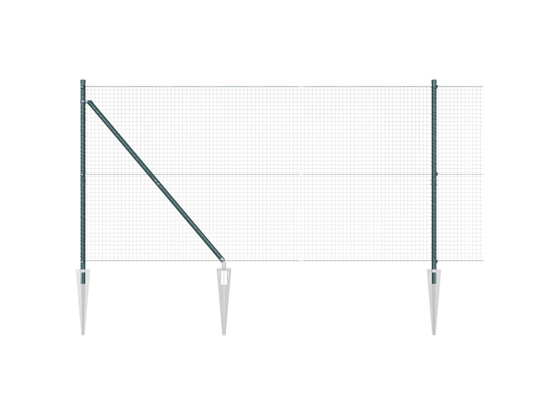 Conjunto 1 Painéis De Cerca Vidaxl Verde Aço (10 X 1,2 M)