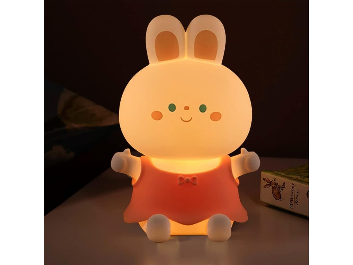 Luz noturna para crianças Nova Line com coelho de silicone azul, decoração de quarto infantil | S/MARCA