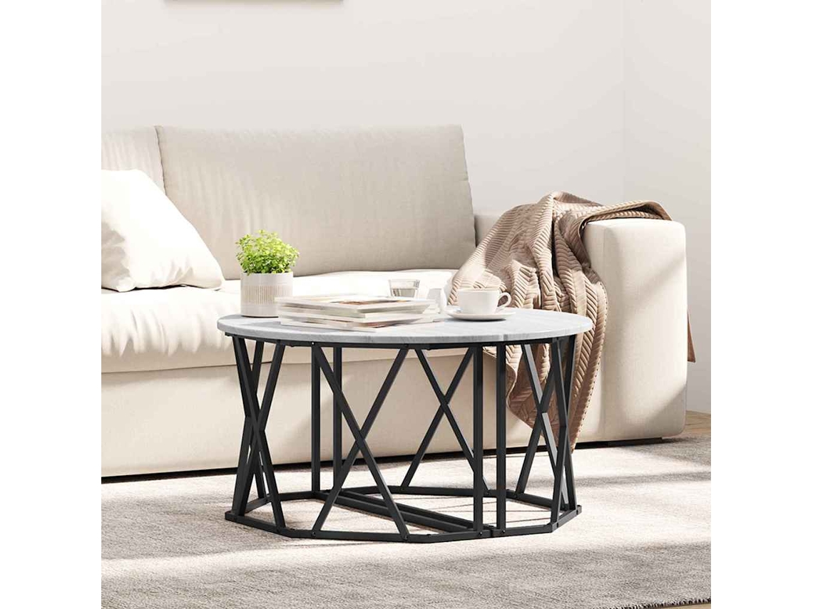 Vidaxl Mesa De Centro Cinza Sonoma 80 X 80 X 42 Cm