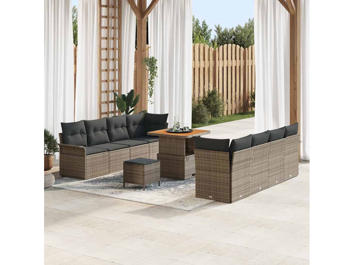 Vidaxl Conjunto De Sofá De Jardim 11 Unid. 10-número De Lugares