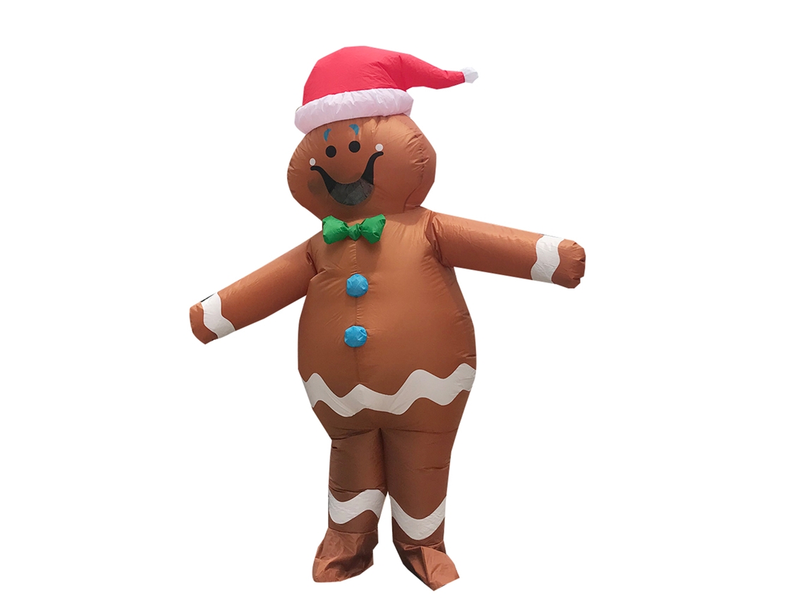 Fantasia Inflável Homem De Gengibre Natal 150-190cm