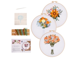 Kit De Bordado De 3 Partes Com Motivo Floral Slowmoose