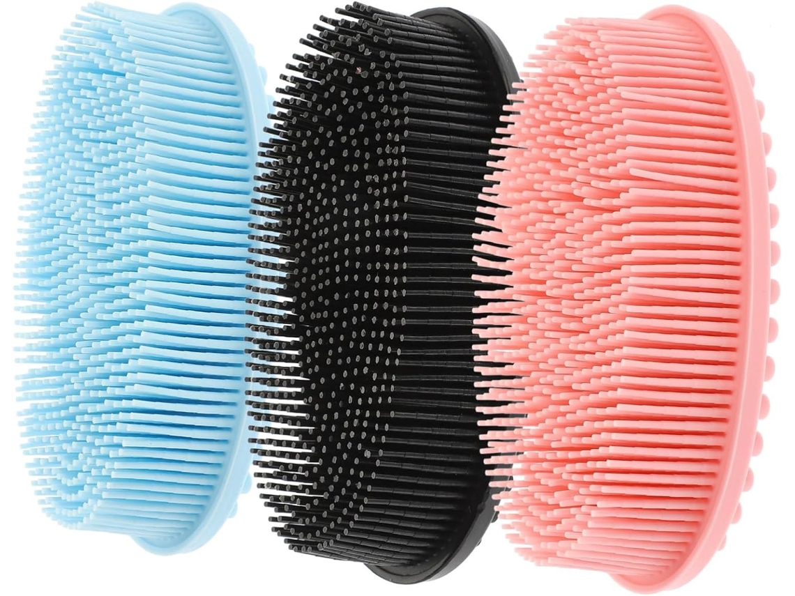 Lurelia Conjunto De 3 Escovas De Silicone Para Duche, Silicone Macio, Dupla Face E Limpeza Profunda