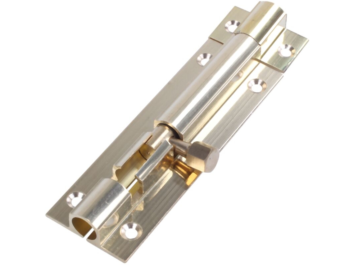 Fechadura De Porta De Latão De 7,6 Cm, 3 Polegadas, Comprimento, Deslizante, Ferrolho Cilíndrico, Dourada