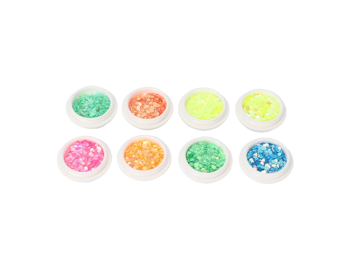 Set De 8 Caixas De Glitter Para Unhas Com Strass E Flakes Misturados Brilhos Decorações Arte De Unhas