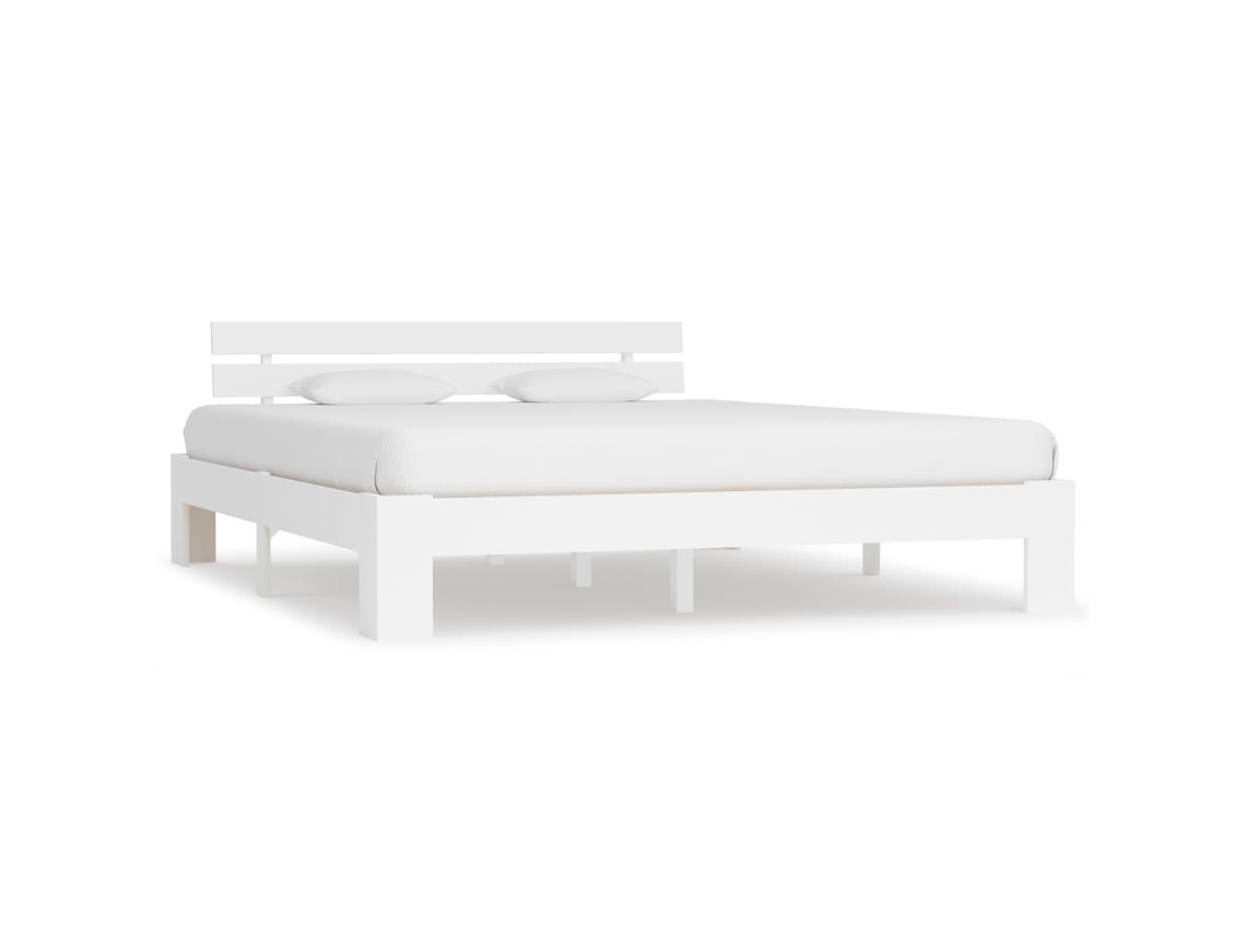 Bed Frame, Bed Frames Vidaxl Branco Madeira De Pinho (160 X 200 Cm)