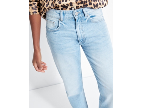 Jeans De Mulher Mo Calã Medium Straight Ganga Azul (36)