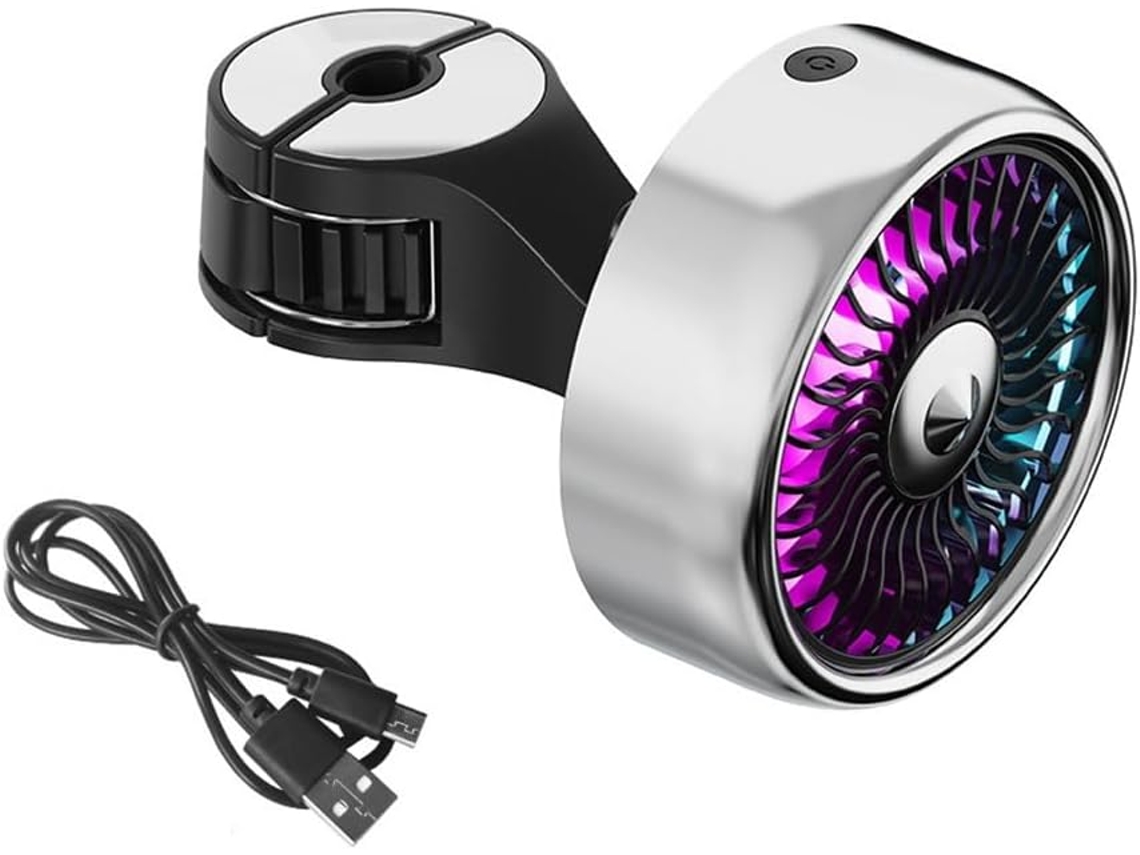 Mini Ventilador Usb Carriere Para Banco Traseiro Com Iluminação Led Colorida, Ventilador Elétrico Para Assento De Carro