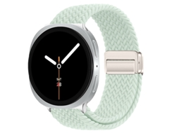 Pulseira de nylon com fecho magnético para Samsung Galaxy Watch8 Classic, verde menta claro, pulseira esportiva elástica.