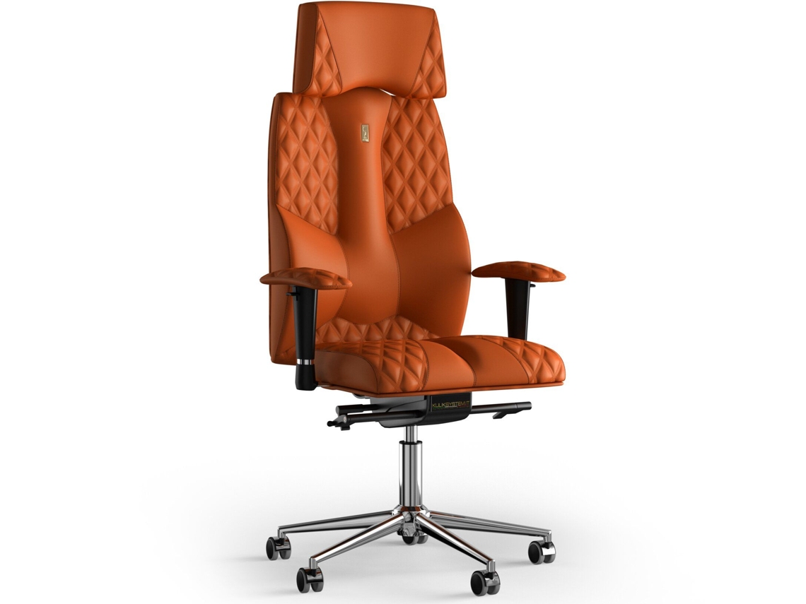 Cadeira de Escritório Ergonómica KULIK Business Stitching PU Couro (Laranja -130x50x50cm)