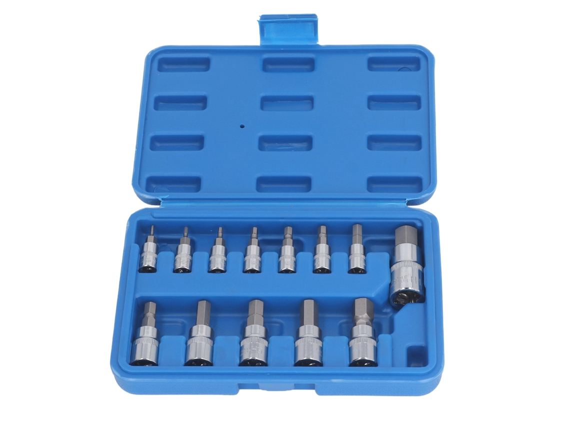 Conjunto De Chaves De Hexagonal Com 13 Peças 1/4 3/8 1/2 Polegada H2 A H14mm Para Manutenção