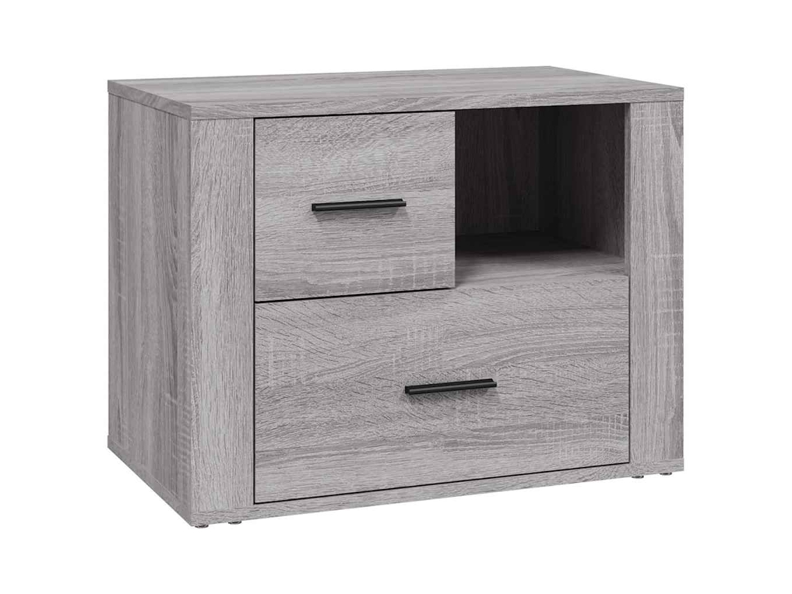 Bedside Cabinet, Bedside Cabinets Vidaxl Cinzeto Madeira Processada (n/a)