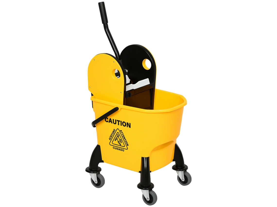 Carrinho de Limpeza com Balde e Dispositivo de Torção 26l,amarelo,44x36x90cm BTFORUS
