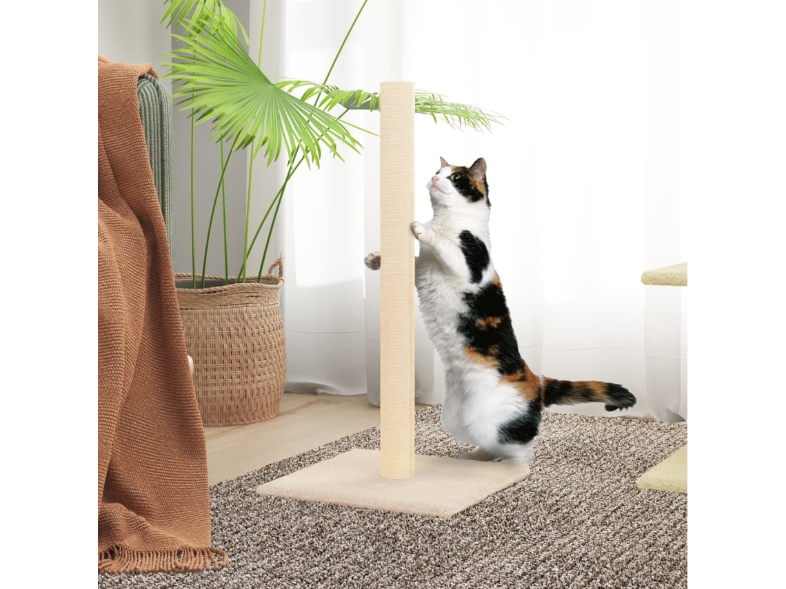 Vidaxl Poste Arranhador 35x35x70 Cm Cor Creme