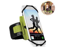 Capa Para Celular Com Braçadeira Esportiva Giratória 360° - Verde Fluorescente