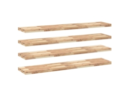 Conjunto 4 Prateleira flutuante VIDAXL Marrom Madeira de acácia (160x30x4 cm)