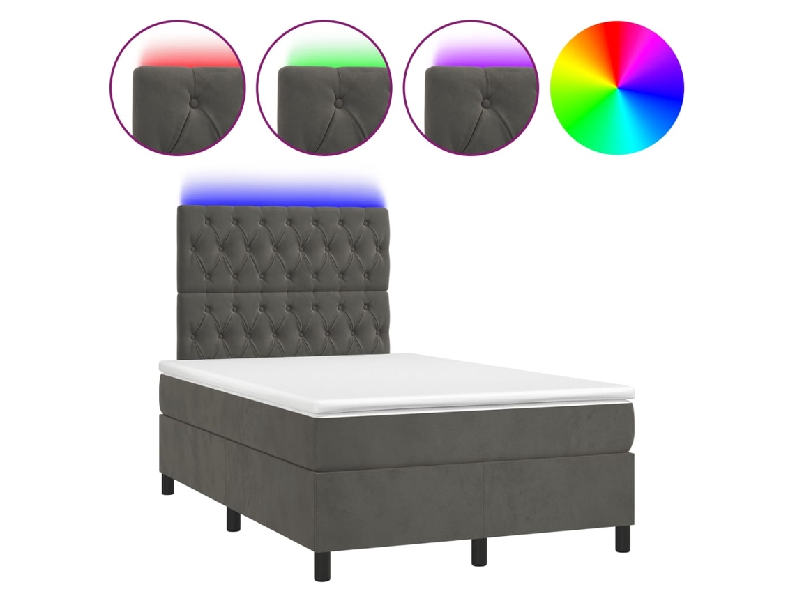 Box Spring Bed, Box Spring Beds Vidaxl Cinzeto Veludo (120 X 200 Cm)