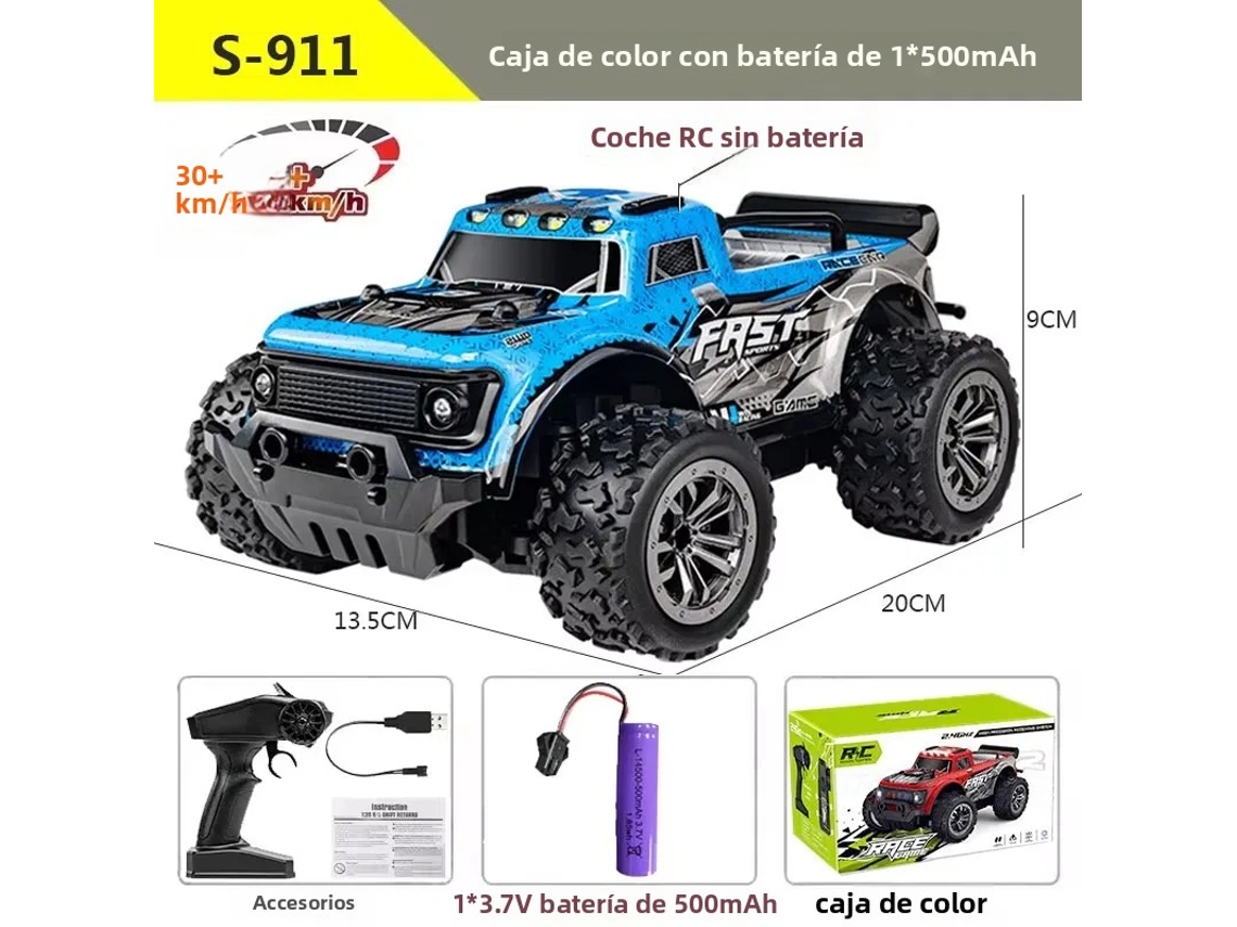 (azul, 1 Bateria) Carro De Controle Remoto 4wd 2.4g Em Escala 1:20, Velocidade Máxima De 30 Km/h, Com Torre.