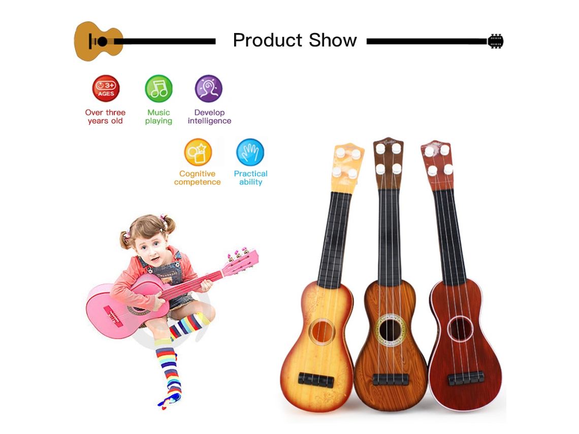 Ukulele Infantil Para Crianças Iniciantes Brinquedo Musical Educativo Mini Instrumento Leve Presente Ideial