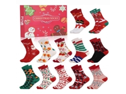 Calendário De Adviento 2025 Meias De Natal 24 Pares Quentes Com Padrões Bonitos Presente De Natal Para Mulheres E Homens A