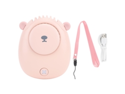 Ventilador de Pescoço Sem Lâmina Usb Recarregável Rosa