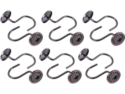 Conjunto De 12 Ganchos Decorativos E Polidos Para Cortina Chuveiro,
