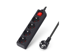 Régua com 4 Tomadas e Interruptor AIGOSTAR 3M Preto