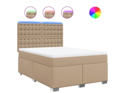 Box Spring Bed, Box Spring Beds Vidaxl Marrom Tecido (140 X 190 Cm)