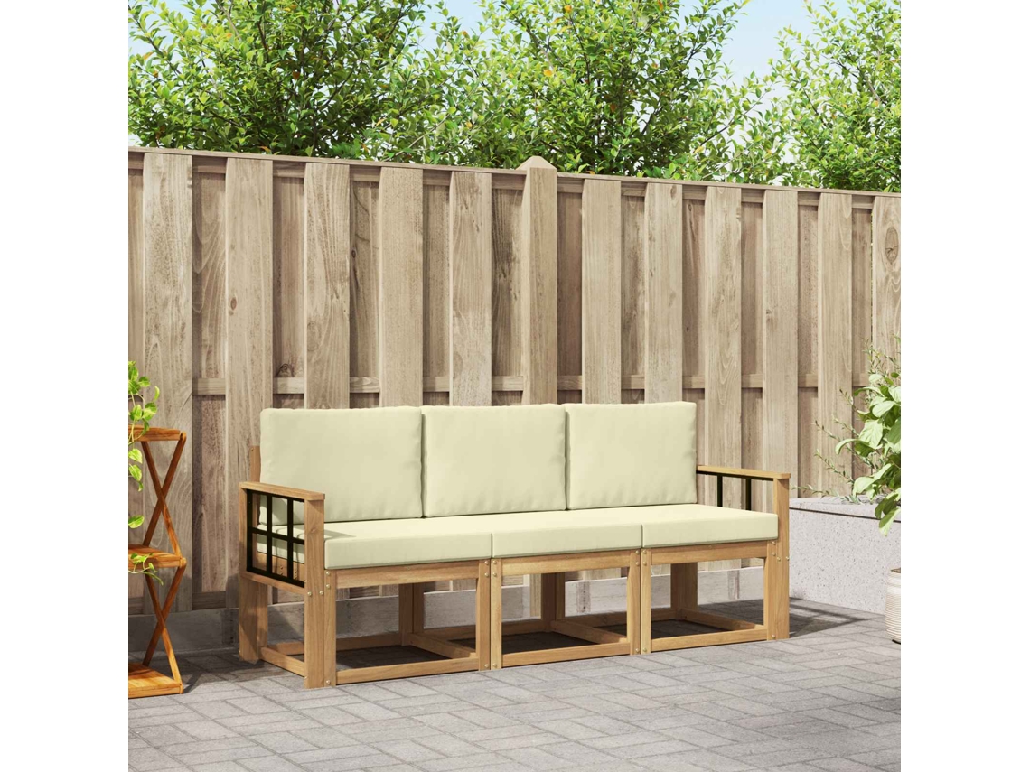 Vidaxl Conjunto De Sofás Para Exterior 3 Pcs