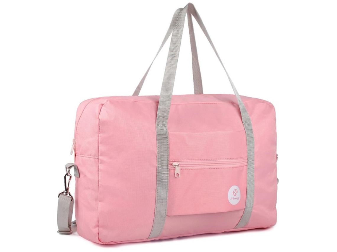 Mala de Viagem Dobrável para Companhias Aéreas, Cabine Grande, Dobrável, Lona, ​​bagagem Mão, Pernoite Mulheres e Homens AQUAFORGE (rosa)