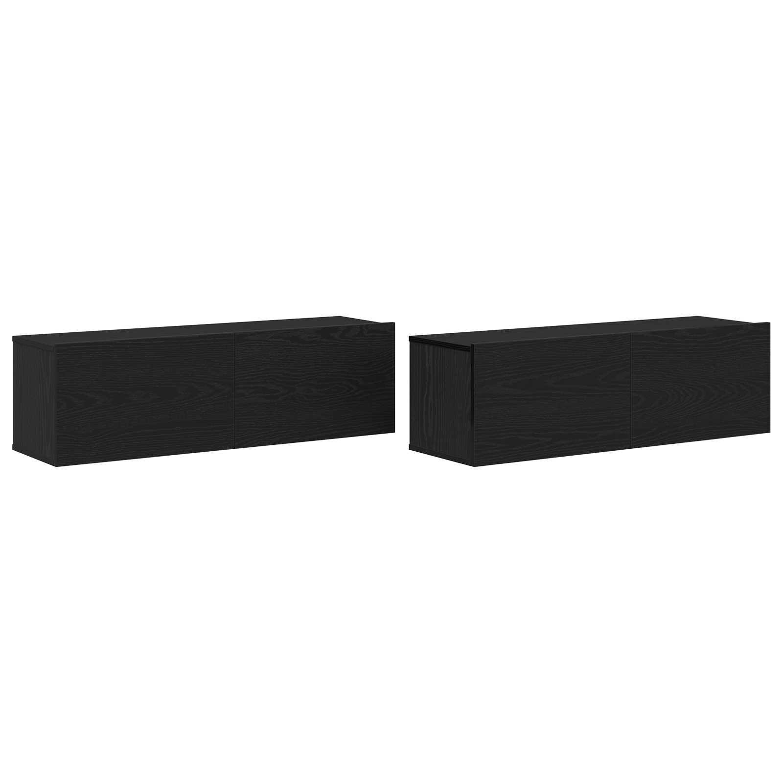 Conjunto 2 Gabinete Para Tv Vidaxl Preto Derivados De Madeira (100 X 30 X 30 Cm)