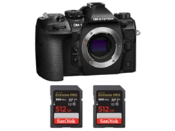 Om 1 Mark Ii + 2 Sandisk 512gb Uhs ii 300mb/s + Ebook “20 Dicas para Fotos Que Impressionam” OM SYSTEM