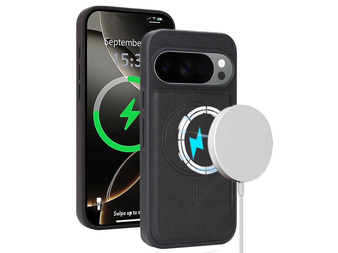Capa Magnética Em Couro Para Google Pixel 11 Pro Xl (preto)