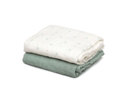 Conjunto de duas musselinas de bambu Kiokids 120 x 120 cm