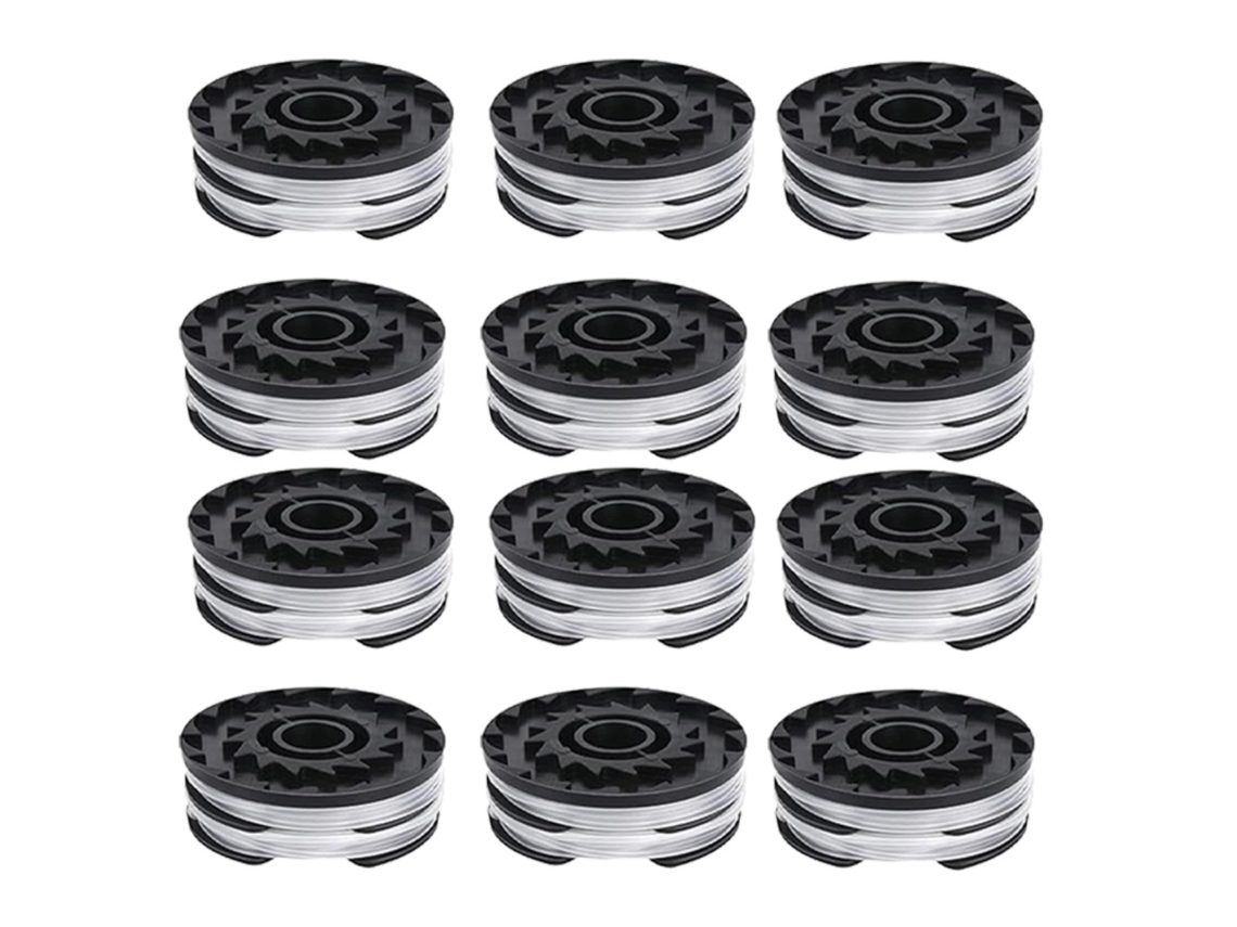 Conjunto De 12 Bobinas Para Aparador De Relva, Compatível Com Parkside C3, Em Nylon E Abs, 6,5 Cm